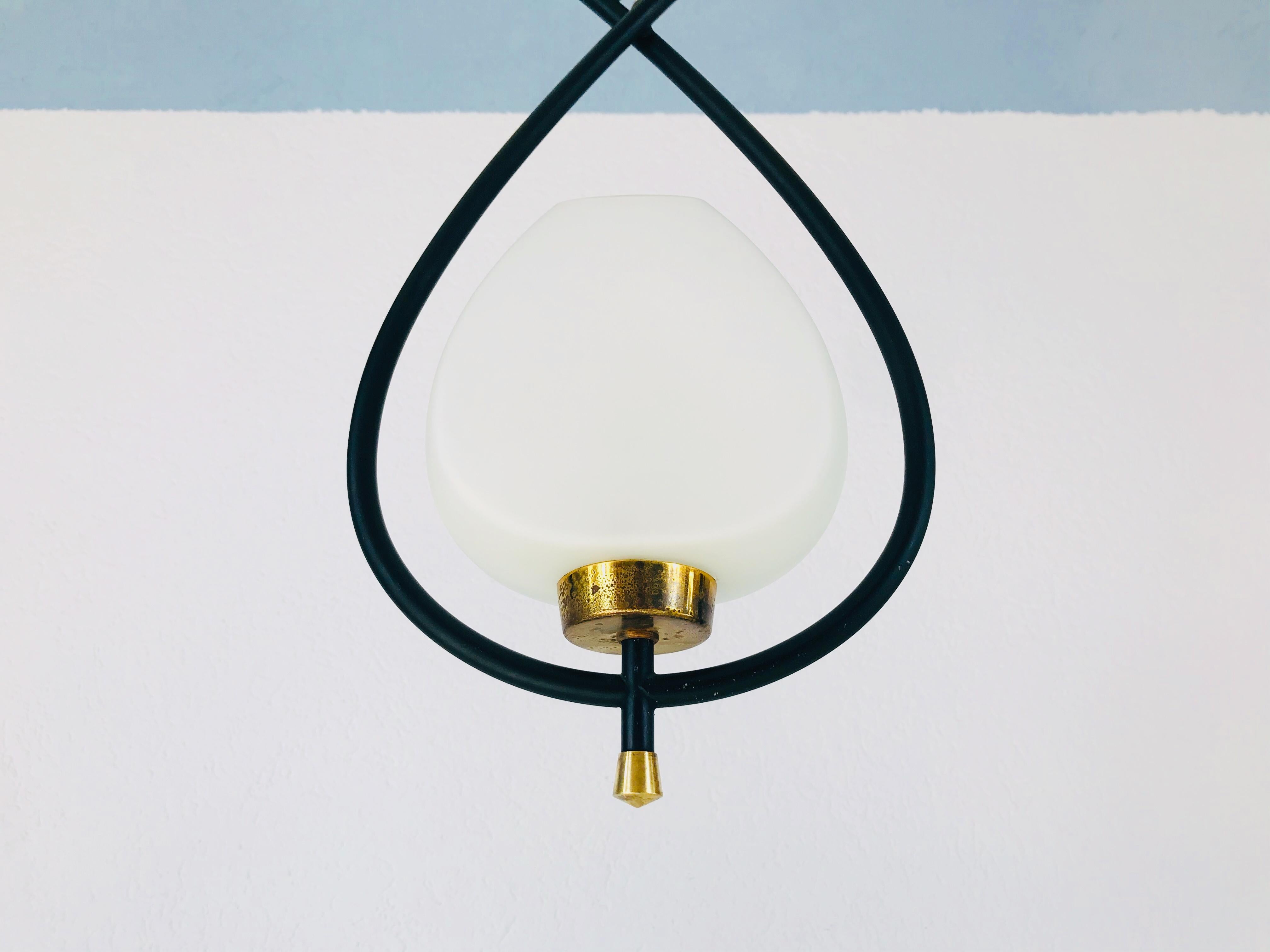 French Extraordinary Midcentury Pendant Lamp from Maison Lunel, France, 1950s