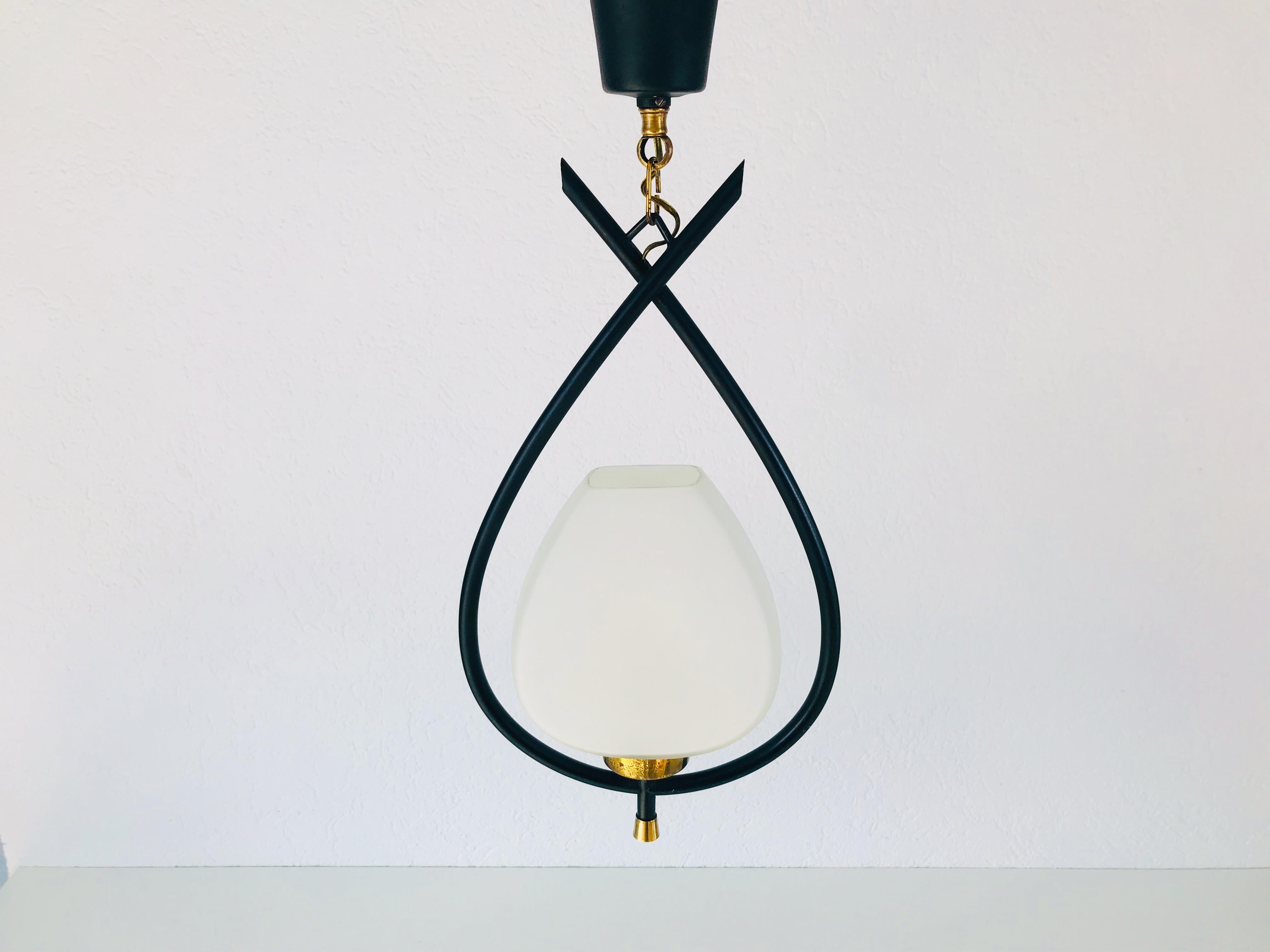 Metal Extraordinary Midcentury Pendant Lamp from Maison Lunel, France, 1950s