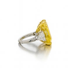 Extraordinary 17.88 Carat Fancy Yellow Diamond Ring A masterpiece of proportion