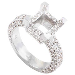 Extraordinary 18 Karat White Gold Diamond Pave Square Mounting Ring LBD-067822 Extraordinary 18 Karat White Gold Diamond Pave Square Mounting Ring LBD-067822