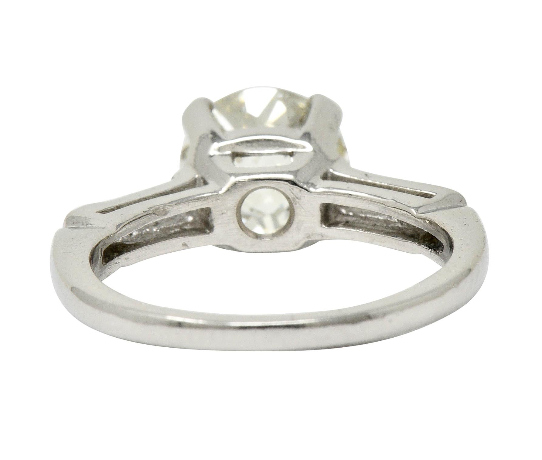 Round Cut 1.82 Carat Jubilee Cut Diamond Platinum Engagement Ring GIA