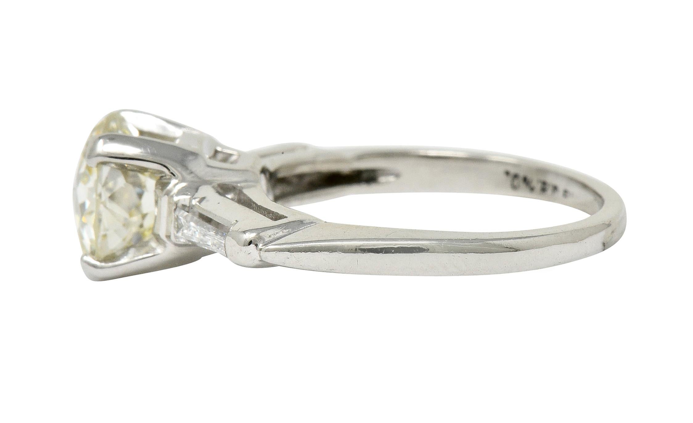 1.82 Carat Jubilee Cut Diamond Platinum Engagement Ring GIA In Excellent Condition In Philadelphia, PA