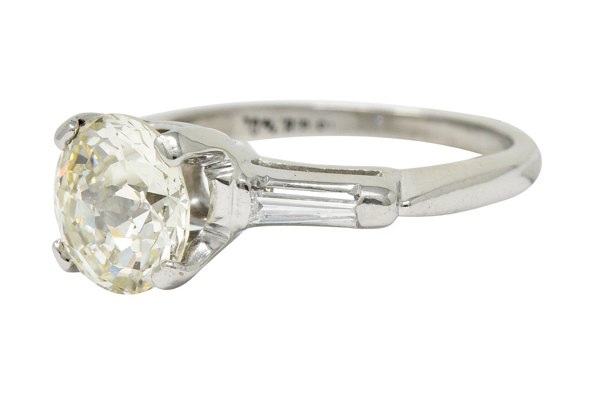 Women's or Men's 1.82 Carat Jubilee Cut Diamond Platinum Engagement Ring GIA