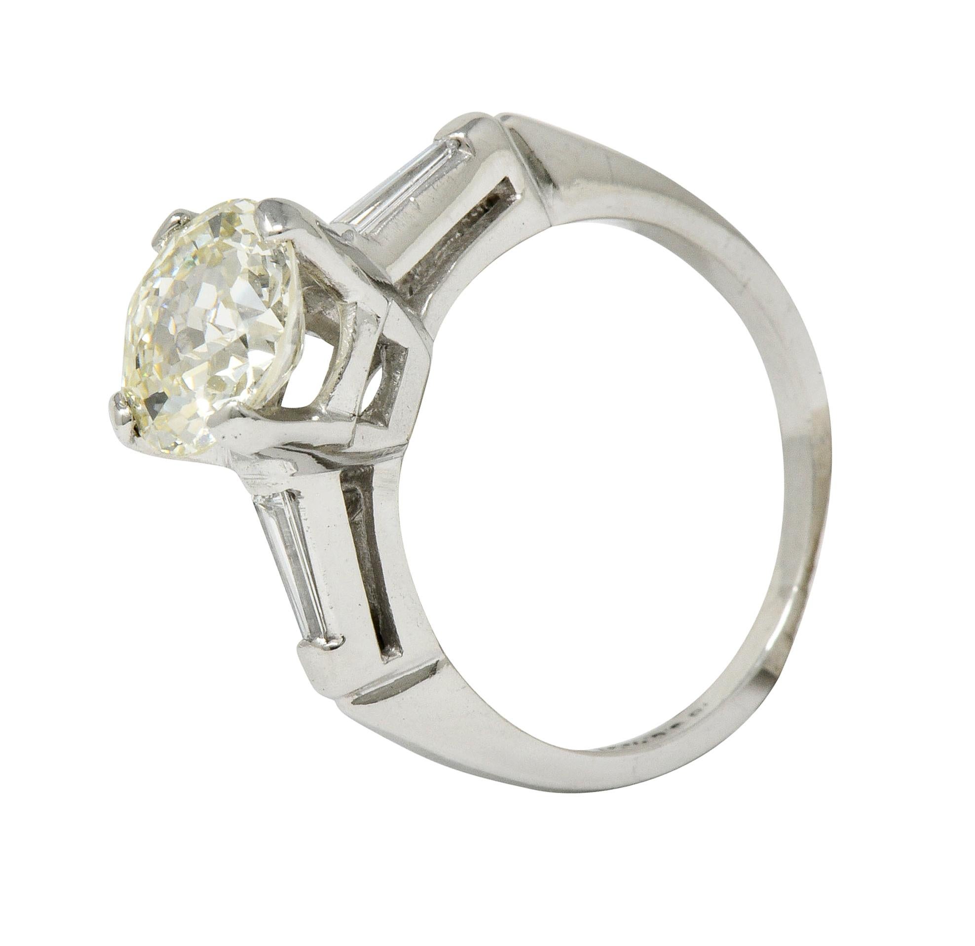 1.82 Carat Jubilee Cut Diamond Platinum Engagement Ring GIA 2