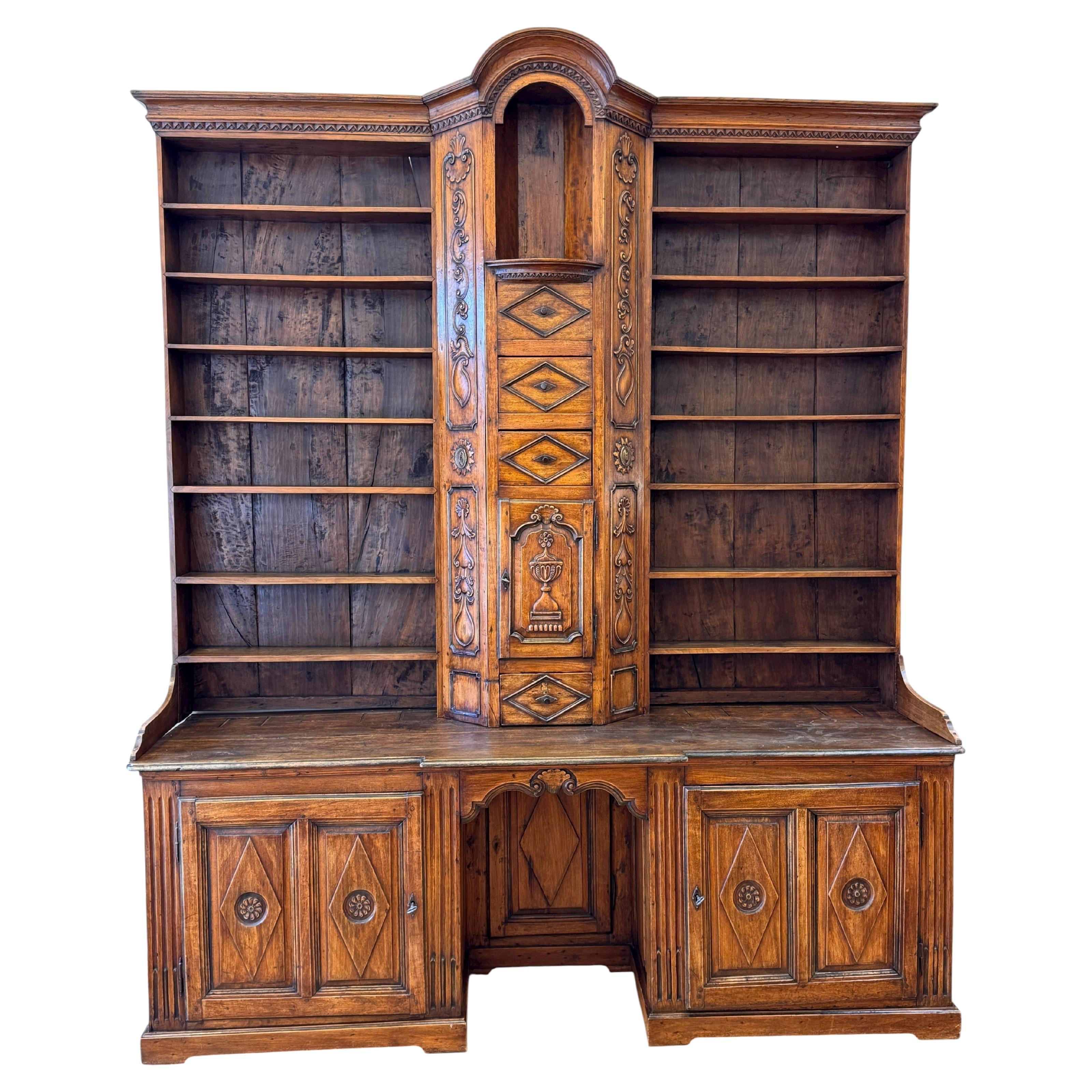 Extraordinary 18th Century Louis XV French Provincial Bookcase