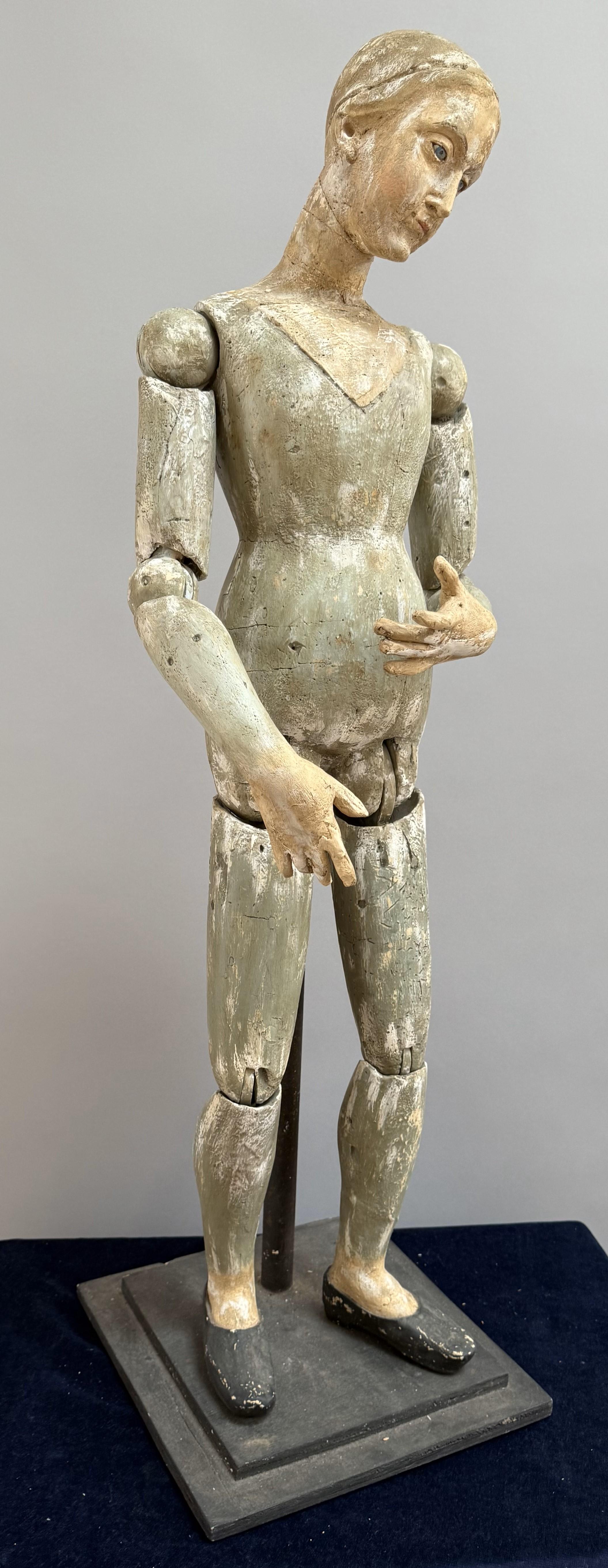 Extraordinary 18th Century Spanish Wooden Mannequin For Sale 5