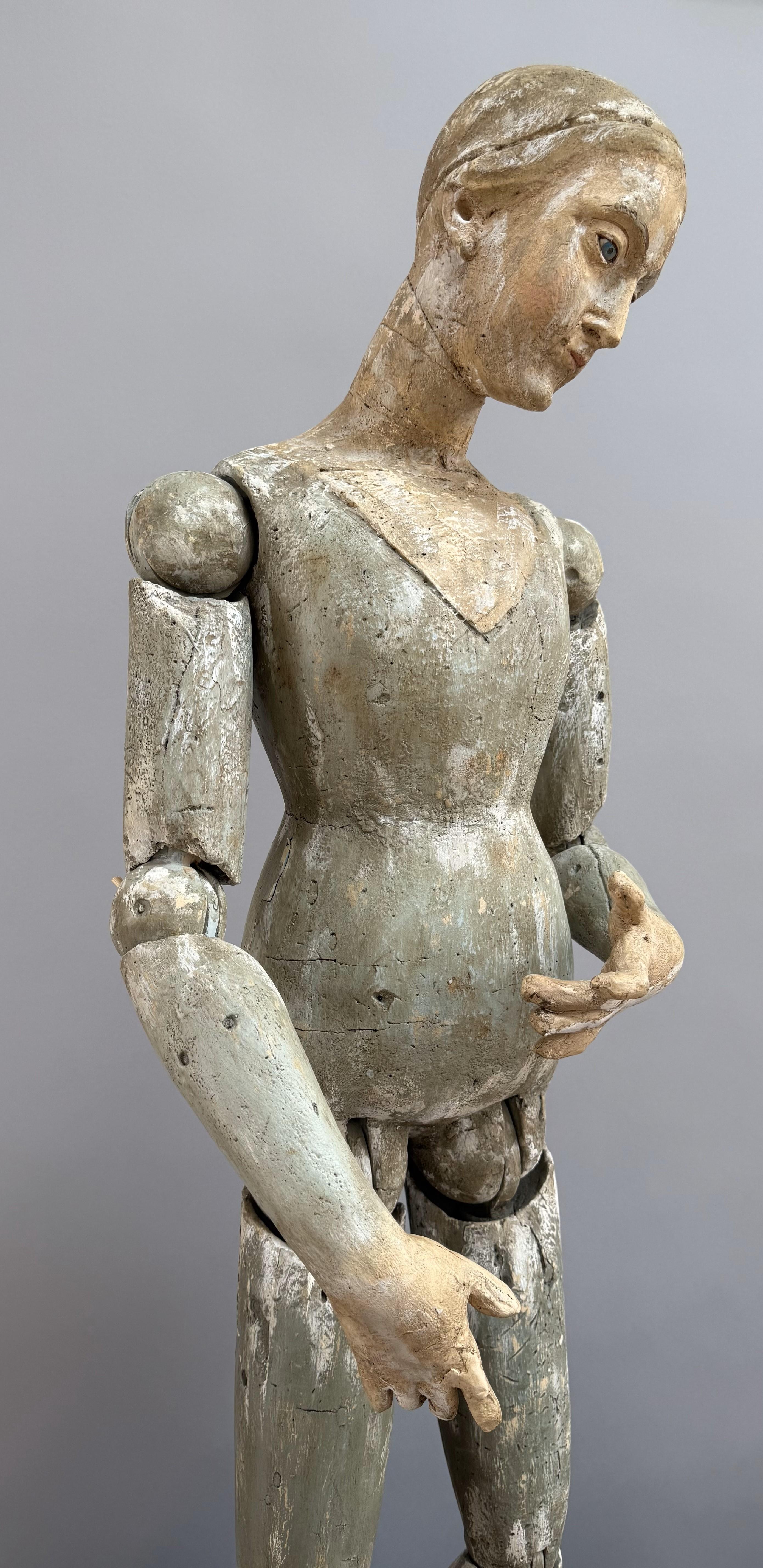 Extraordinary 18th Century Spanish Wooden Mannequin For Sale 6