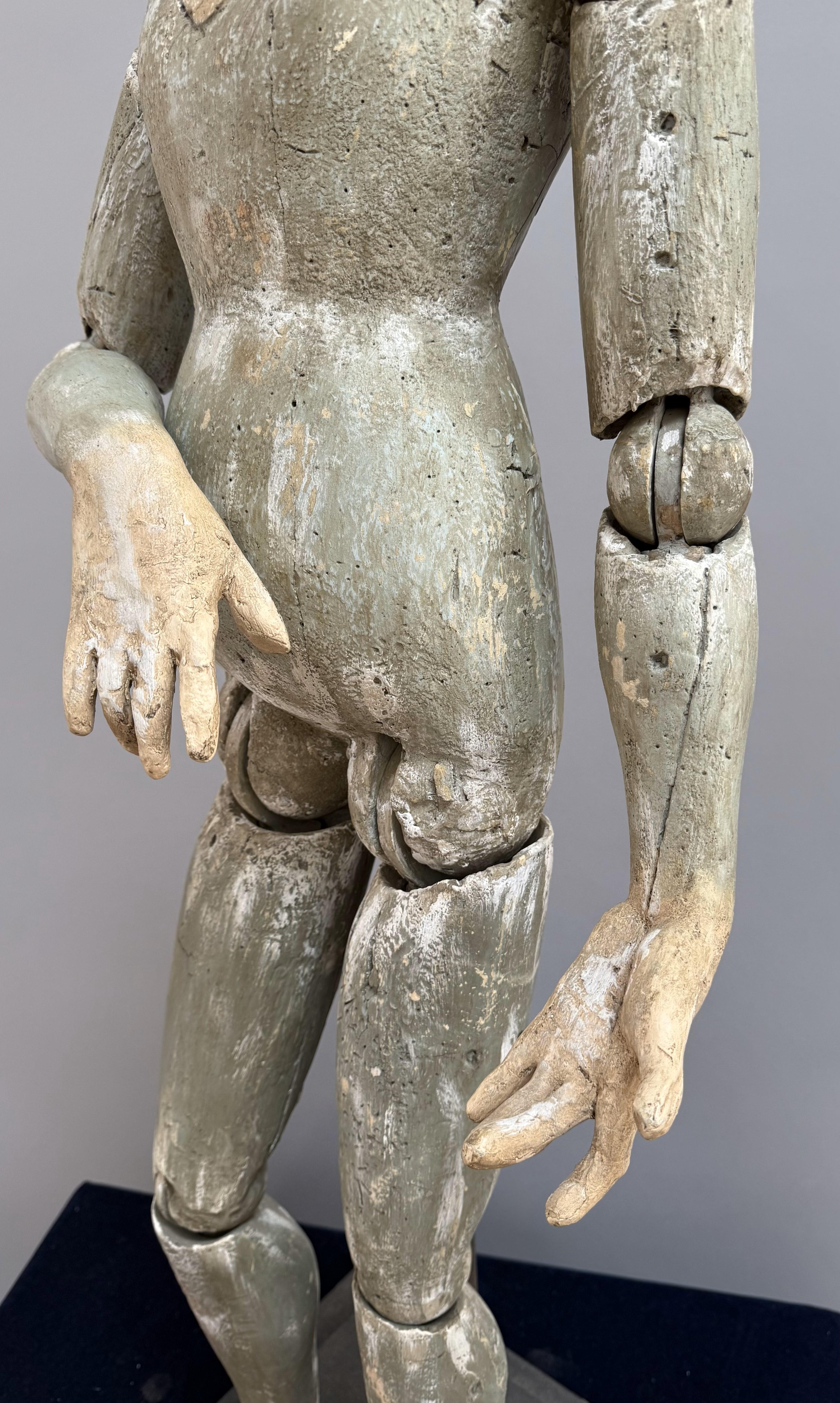 18th Century and Earlier Extraordinary 18th Century Spanish Wooden Mannequin For Sale