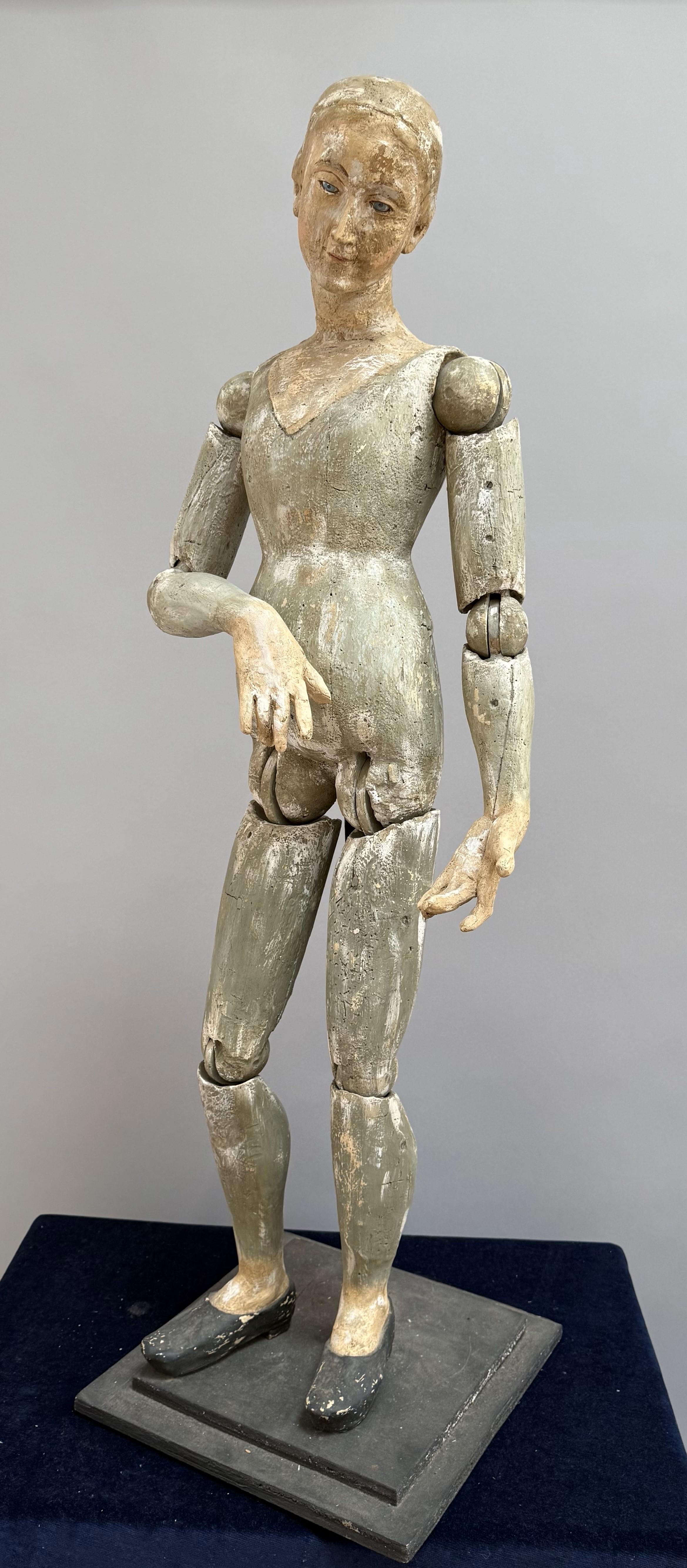 Extraordinary 18th Century Spanish Wooden Mannequin For Sale 1