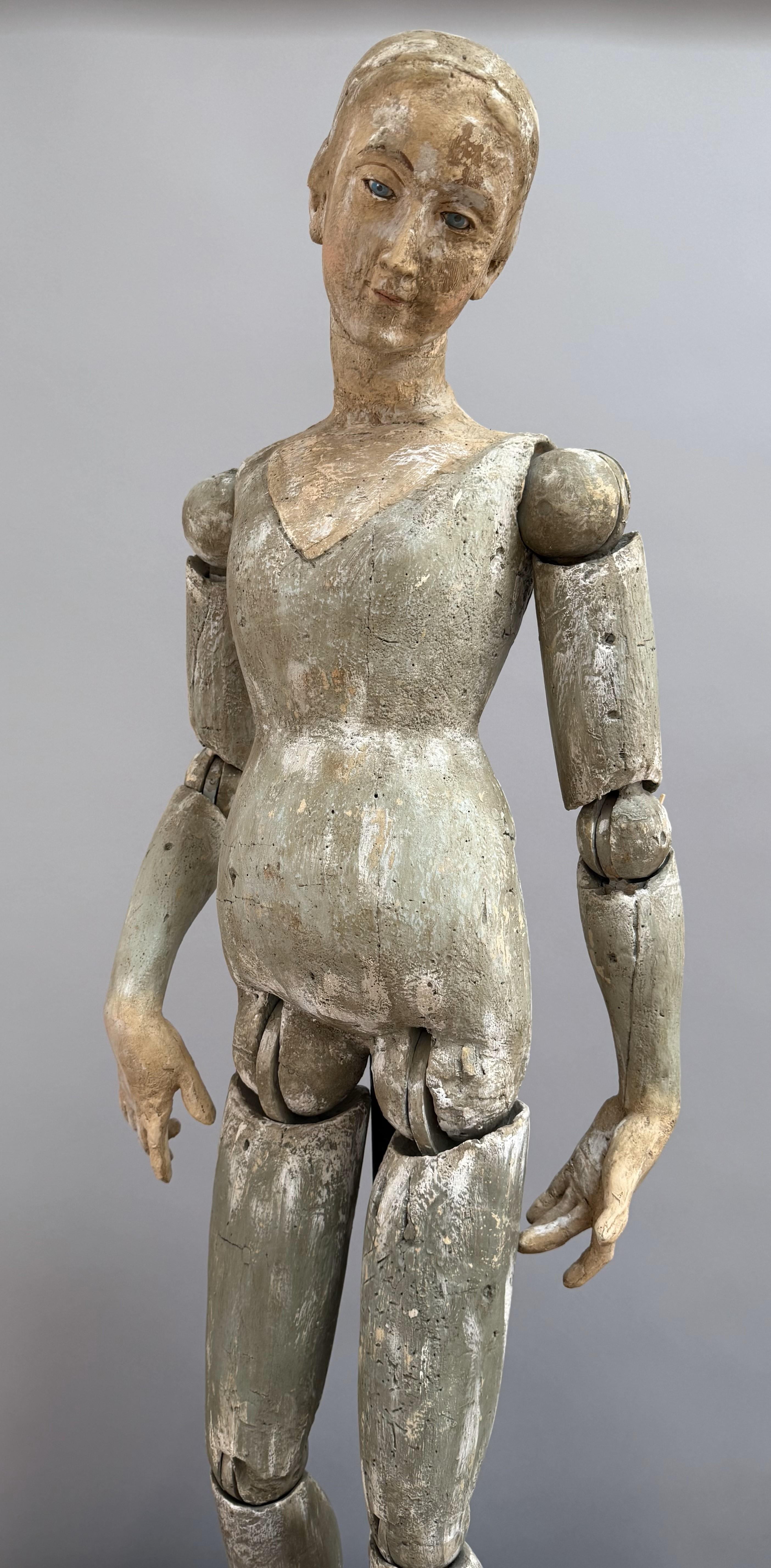 Extraordinary 18th Century Spanish Wooden Mannequin For Sale 3