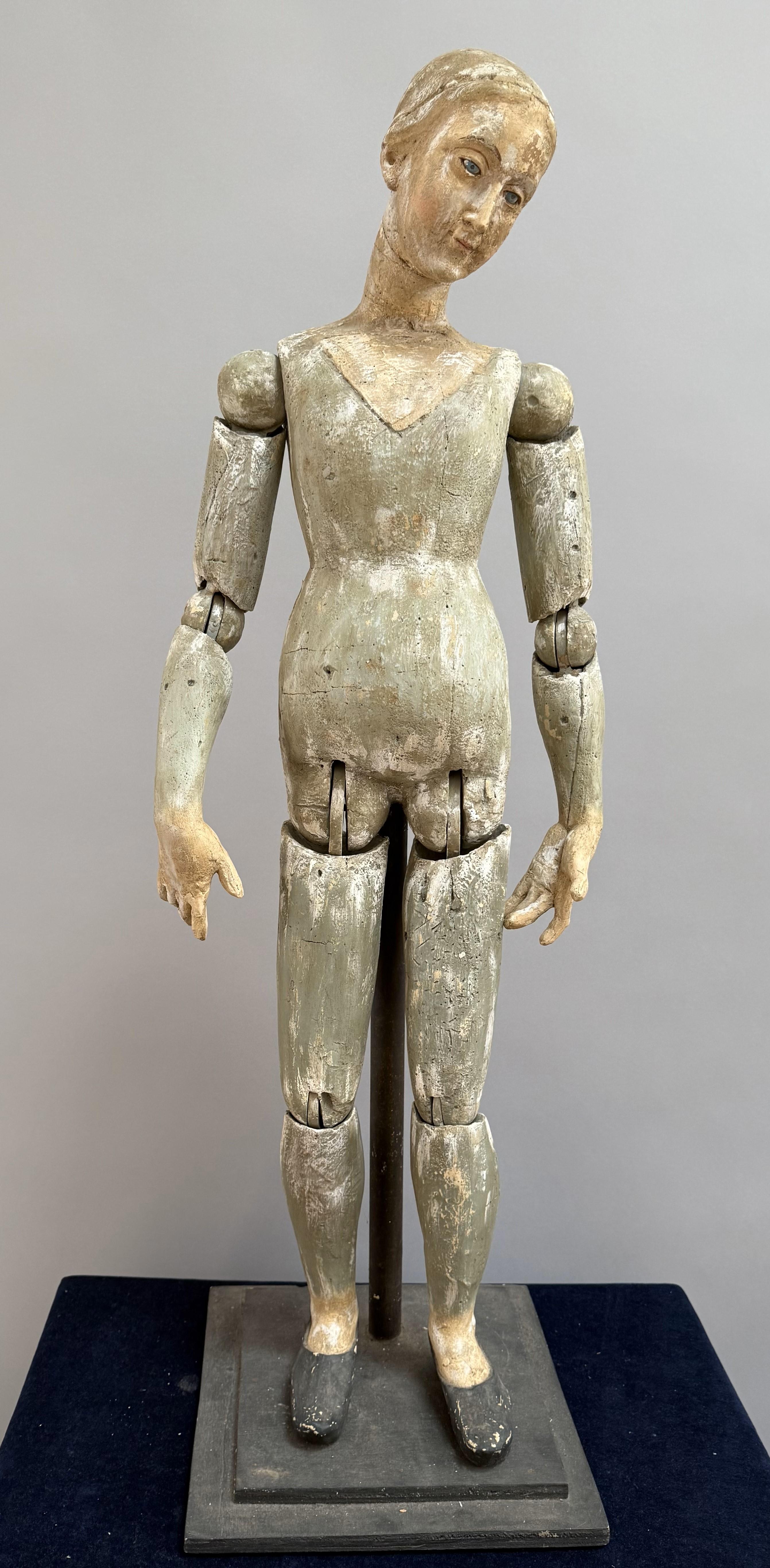 Extraordinary 18th Century Spanish Wooden Mannequin For Sale 4