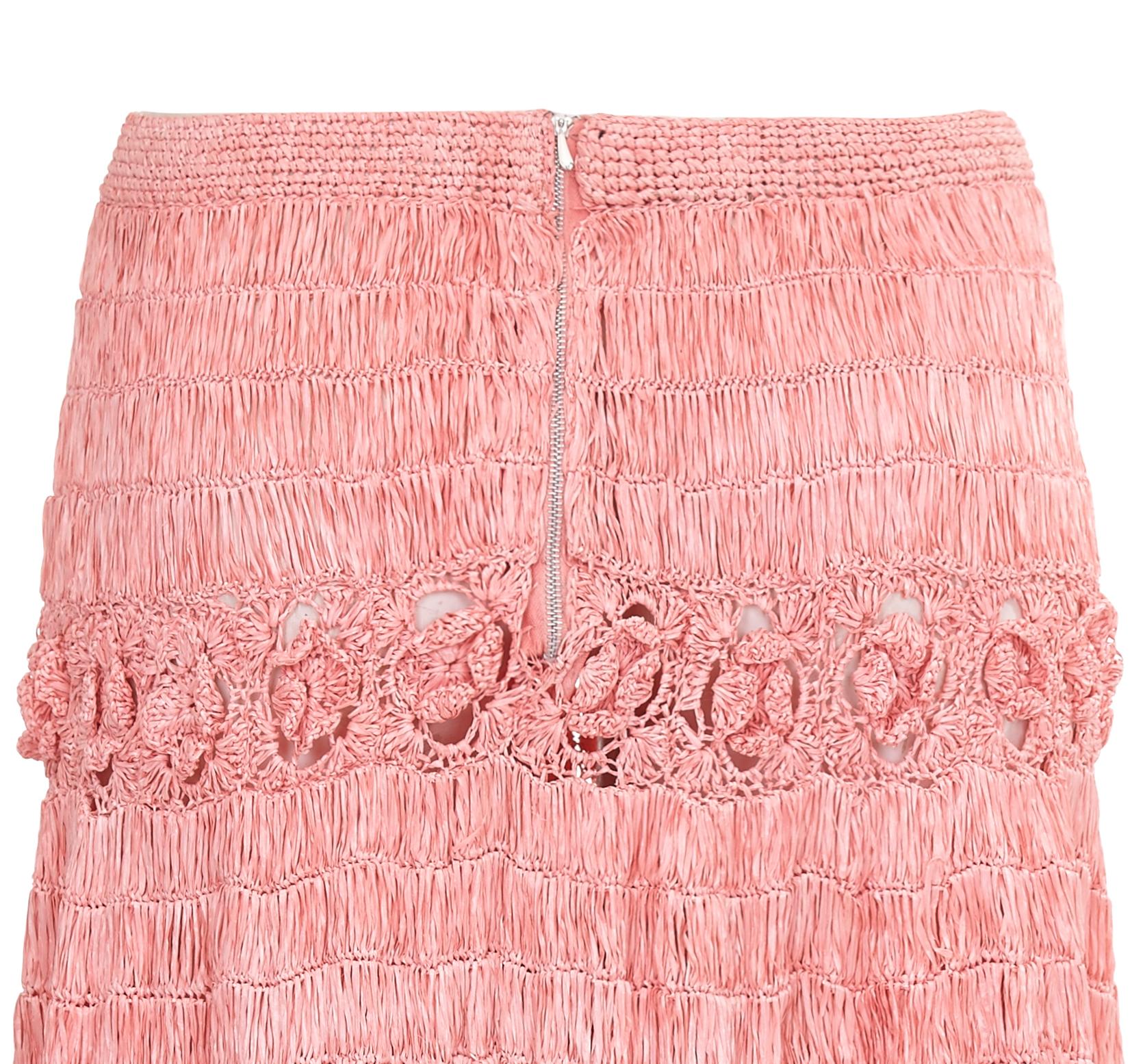 pink woven skirt