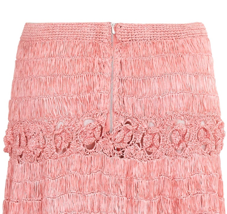 Extraordinary 1950s Pink Woven Raffia Skirt at 1stDibs