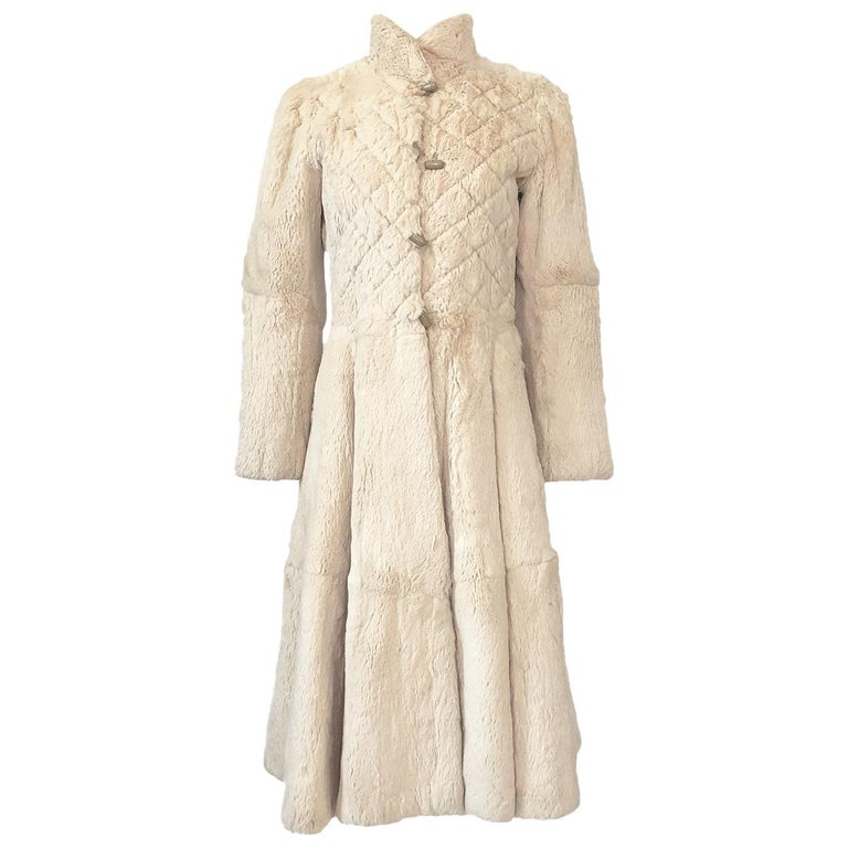 Extraordinary 1970s Emanuel Ungaro Sheared Fur Soft Taupe Cream Coat at ...
