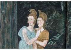 Extraordinary 19th Century 8 Panel Painted Wallpaper Screen, "Italian Landscape"