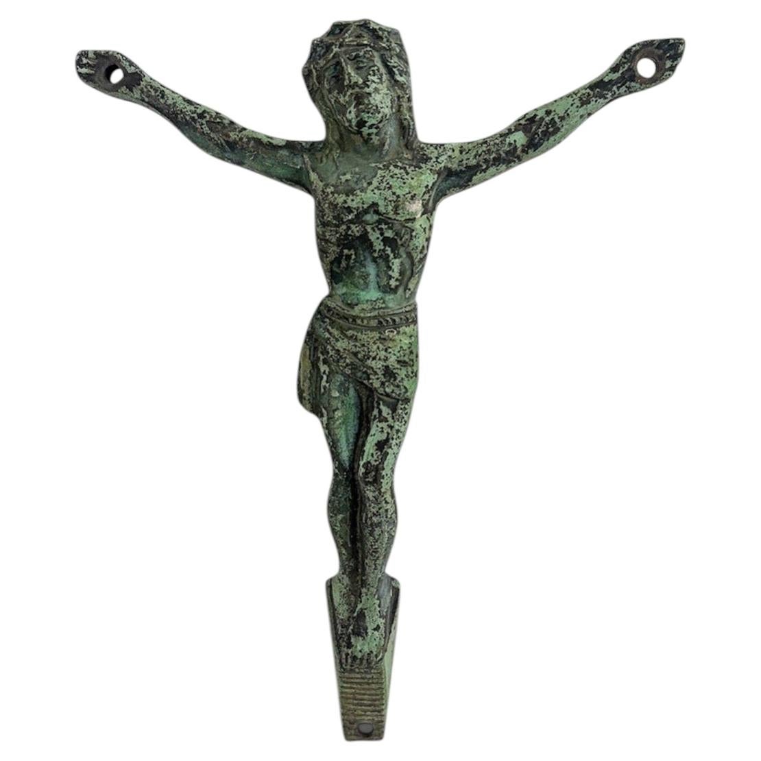 Extraordinary 19th Century Bronze Verdigris Corpus Christi