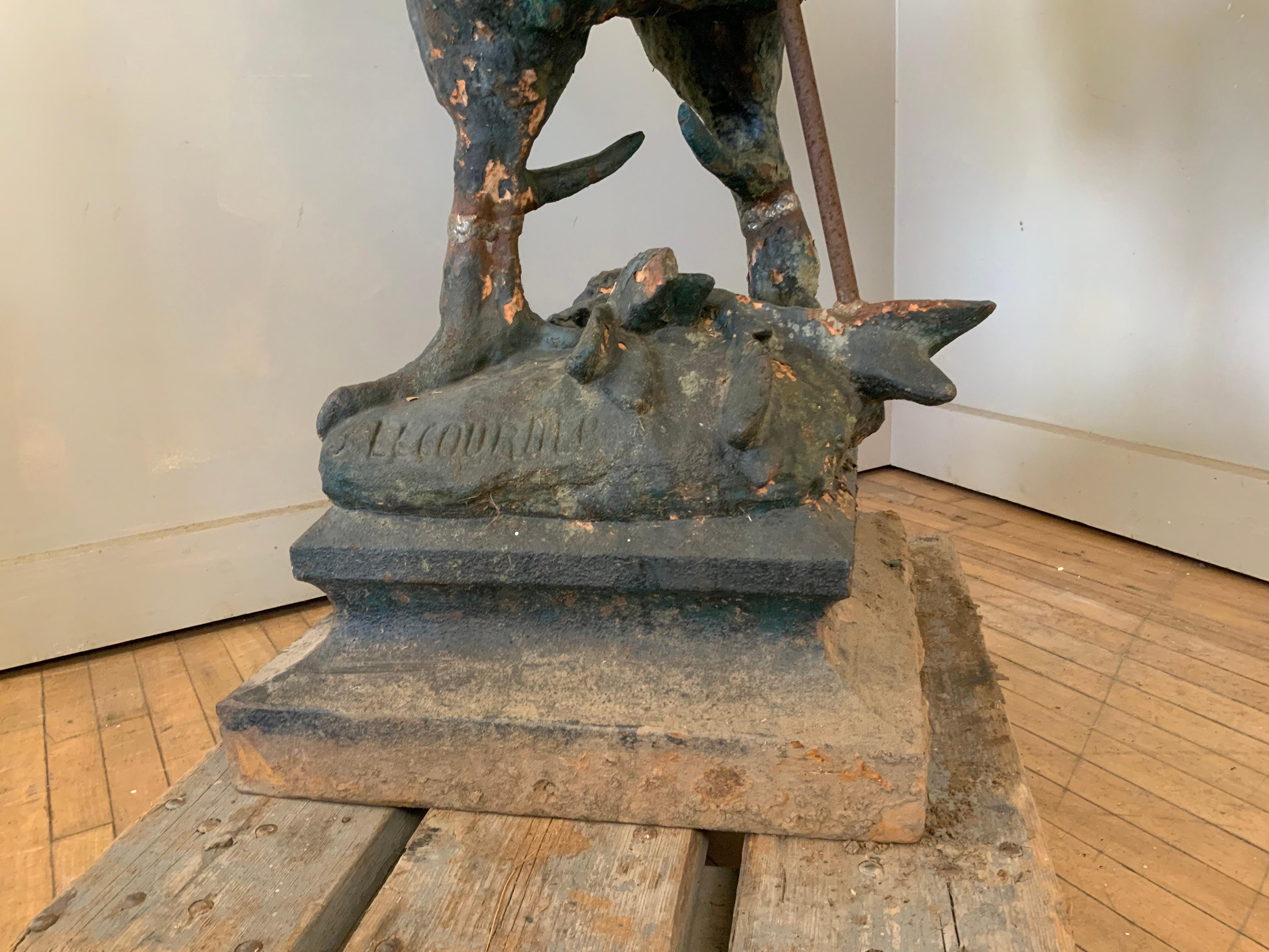 Extraordinary 19th Century French Iron Rooster Sculpture In Good Condition In Hudson, NY