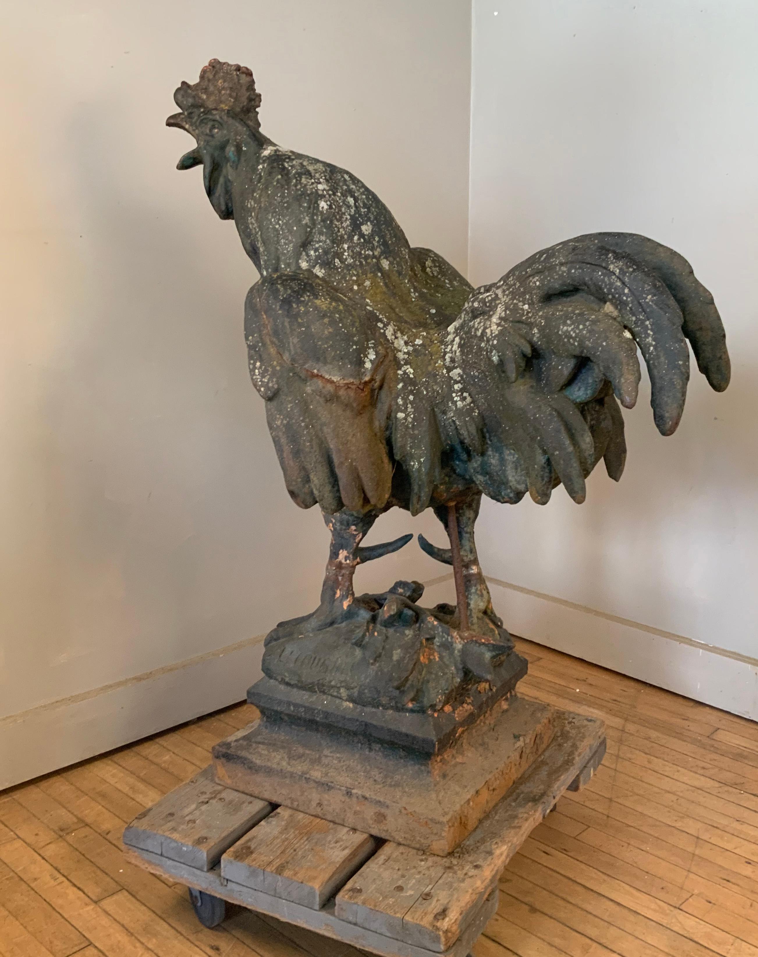Extraordinary 19th Century French Iron Rooster Sculpture 2