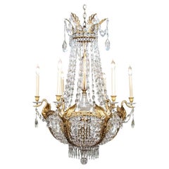 A Continental Crystal and Gilt-Metal Mounted Ship Chandelier at 1stDibs