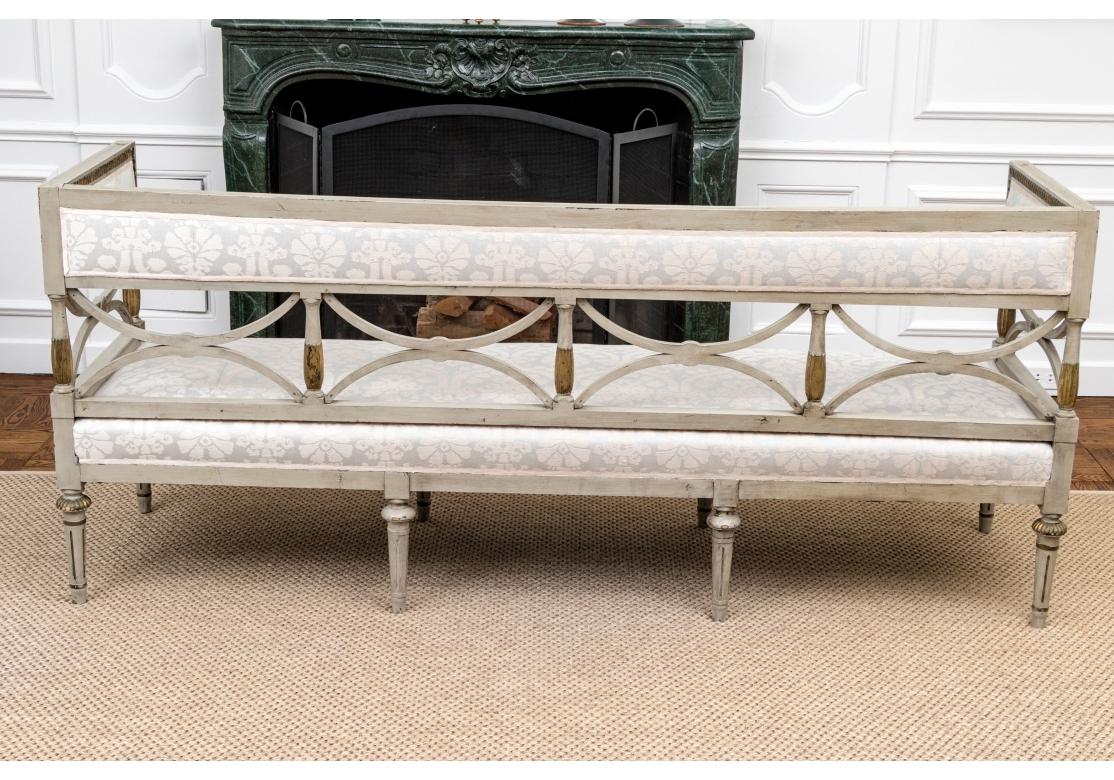 Extraordinary 19th Century Gustavian Paint Decorated And Gilt Sofa For Sale 7