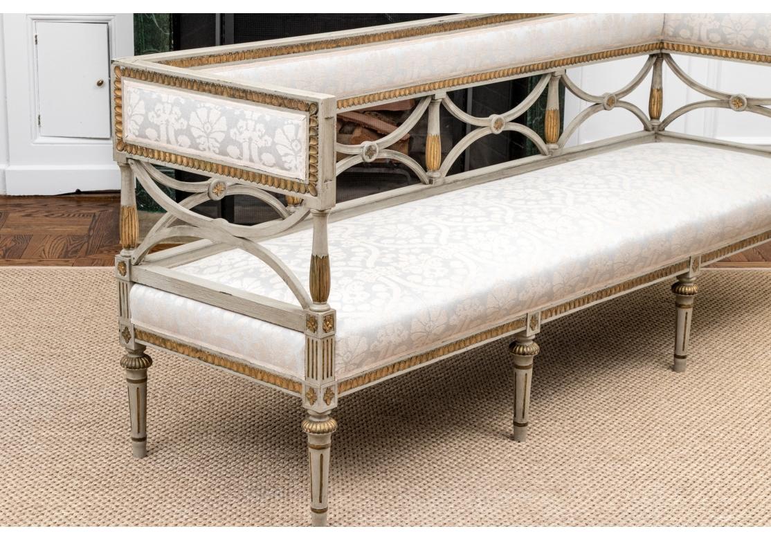 Extraordinary 19th Century Gustavian Paint Decorated And Gilt Sofa For Sale 8