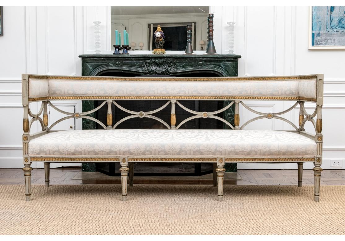 Extraordinary 19th Century Gustavian Paint Decorated And Gilt Sofa For Sale 10