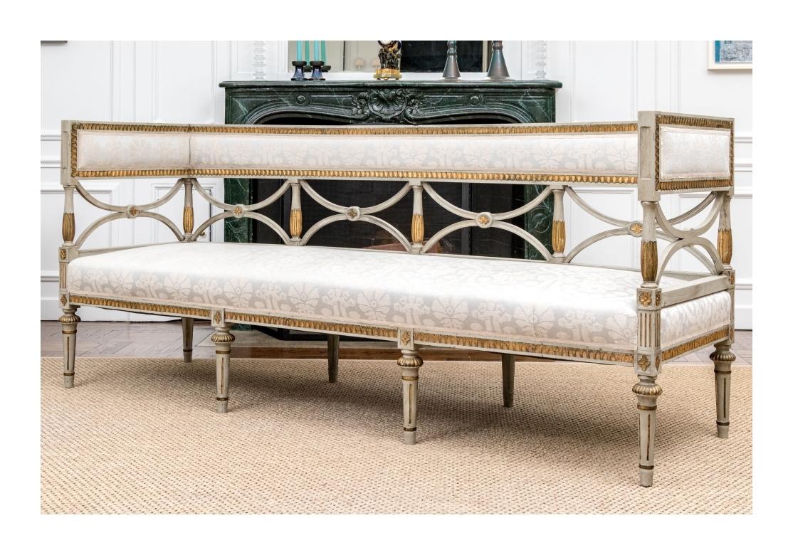 Extraordinary 19th Century Gustavian Paint Decorated And Gilt Sofa For Sale 11