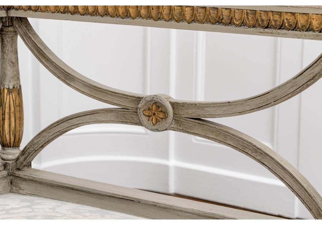 Swedish Extraordinary 19th Century Gustavian Paint Decorated And Gilt Sofa For Sale