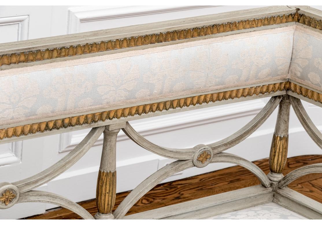 Extraordinary 19th Century Gustavian Paint Decorated And Gilt Sofa In Fair Condition For Sale In Bridgeport, CT