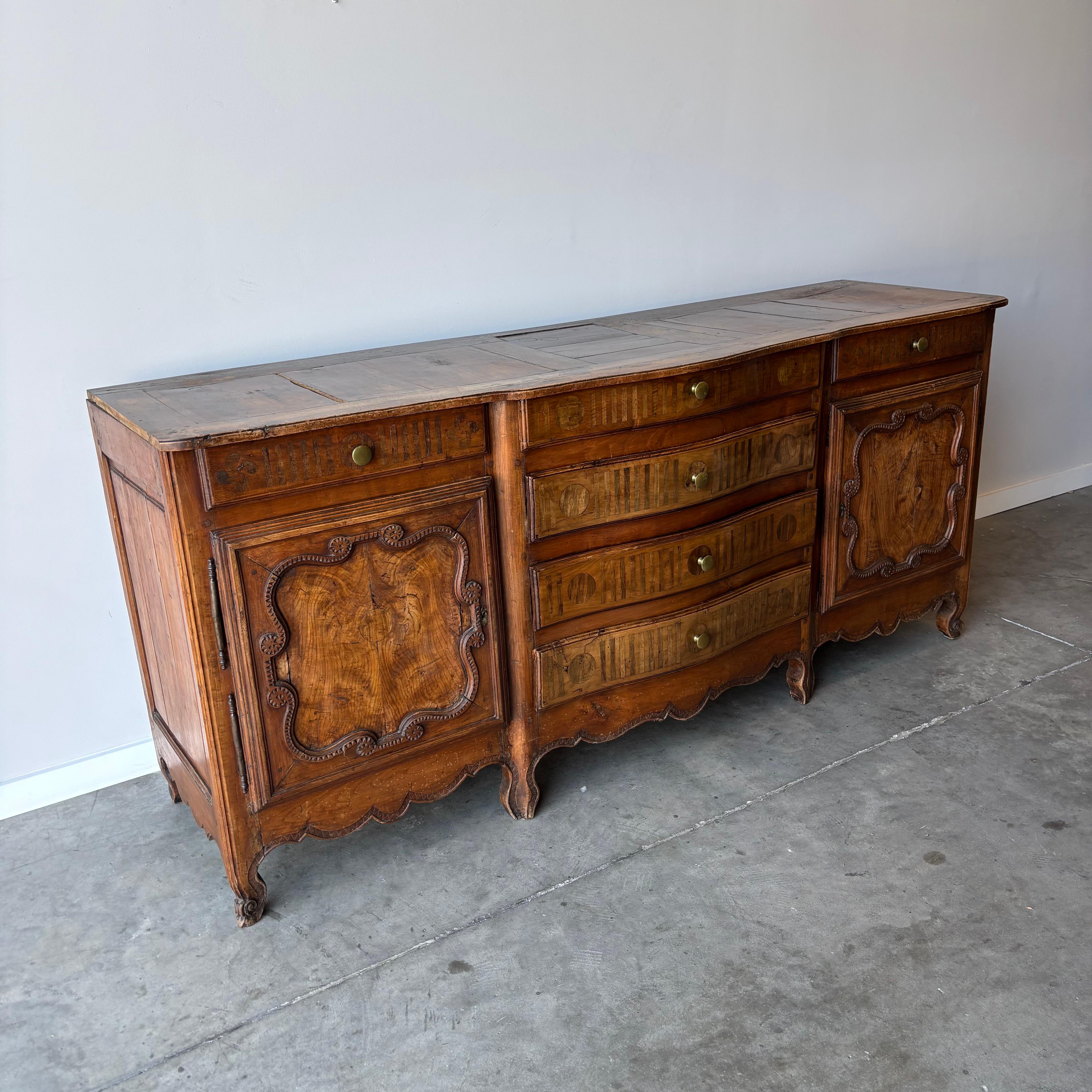 Exceptional 19th Century French Enfilade in Walnut with Rosewood Inlay In Good Condition For Sale In Raleigh, NC