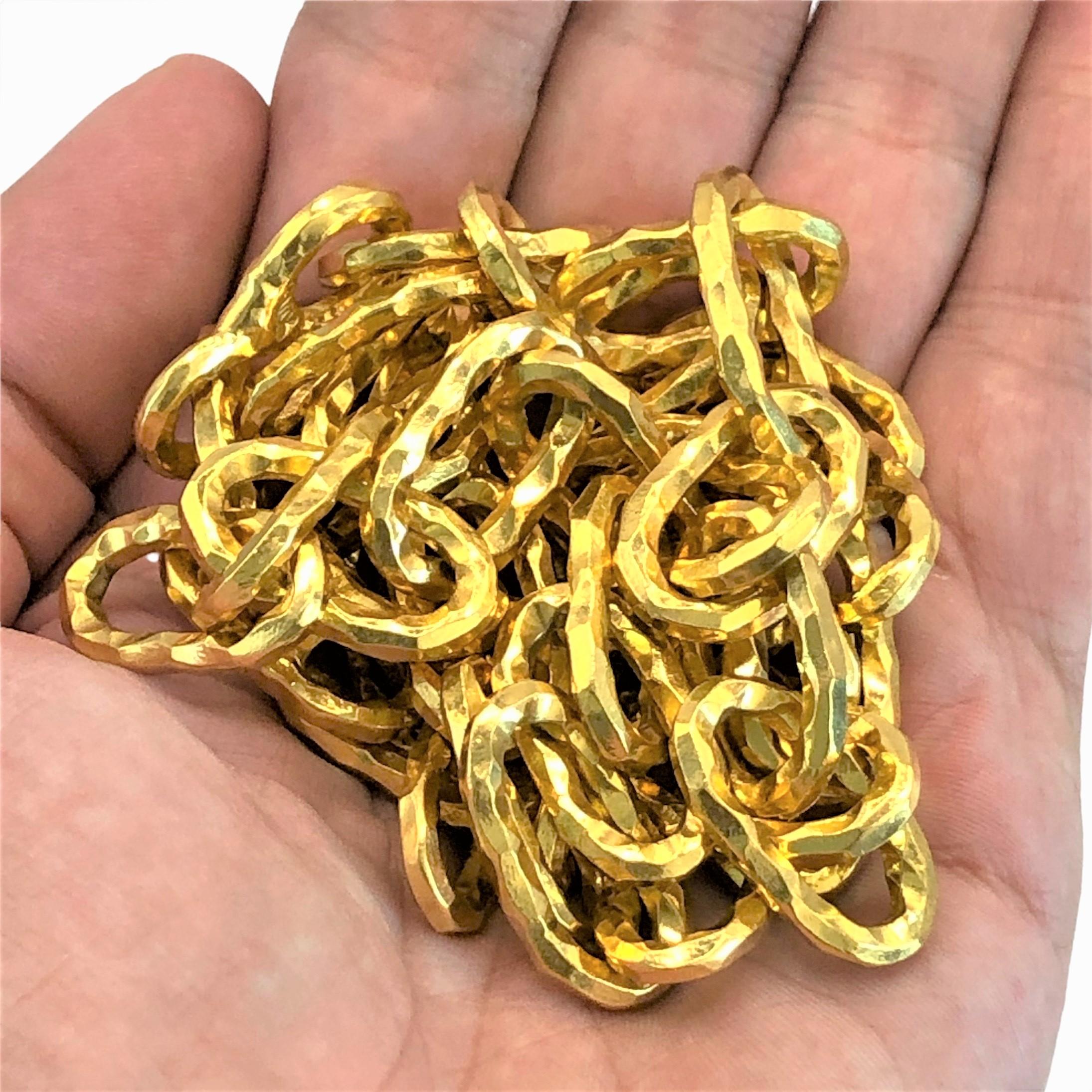 Artisan Extraordinary 22K Yellow Gold Long Chain by Jean Mahie