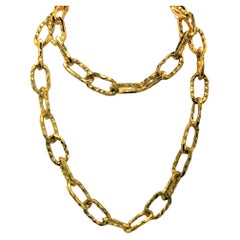 Extraordinary 22K Yellow Gold Long Chain by Jean Mahie