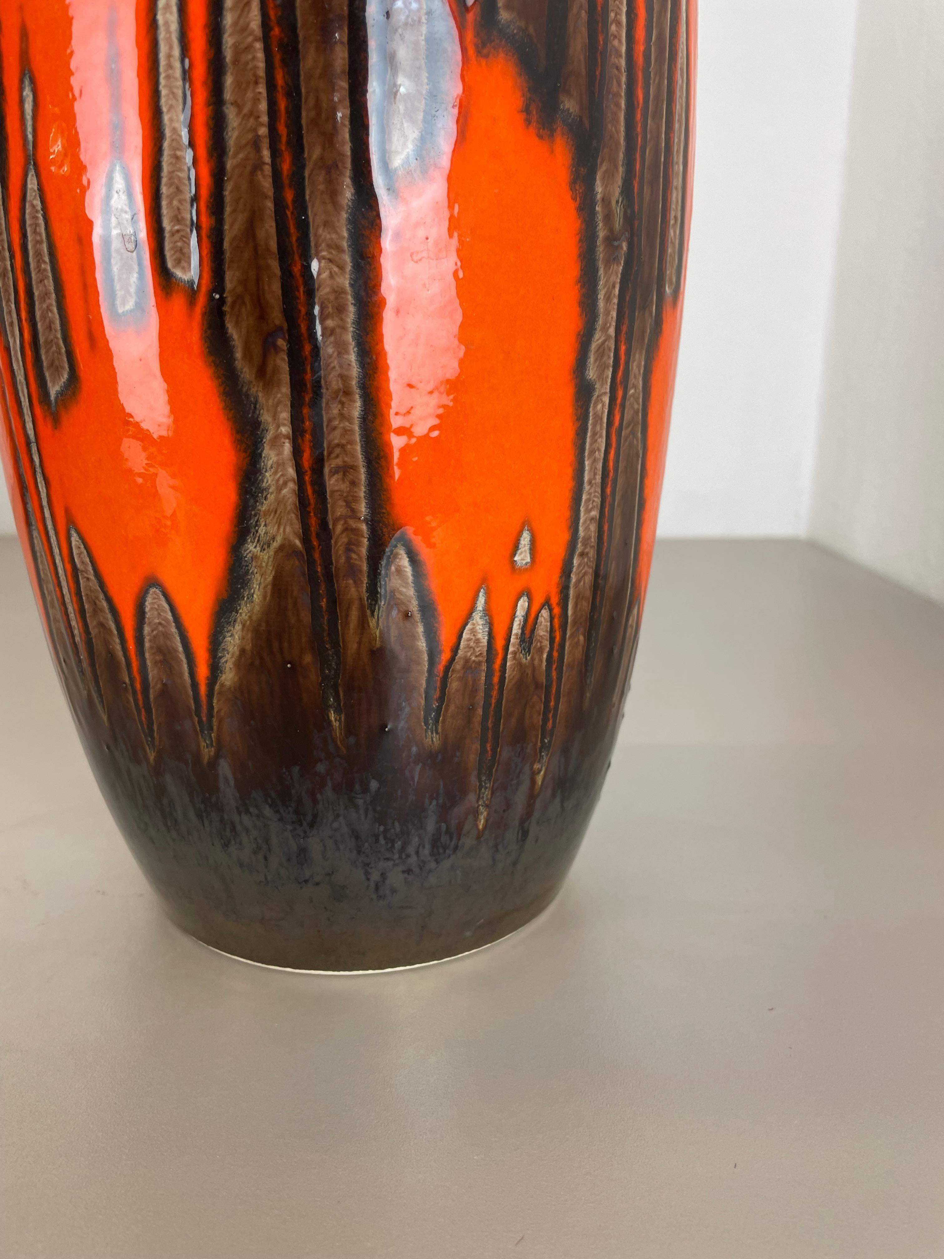 Außergewöhnliche Vase 38cm Zig Zag Fettlava aus Keramik von Scheurich, Deutschland, 1970er Jahre im Angebot 1