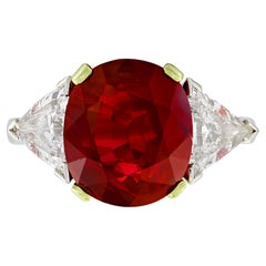 Extraordinary 7.57-Carat Royal VIVID RED Ruby Ring — C. Dunaigre Certified