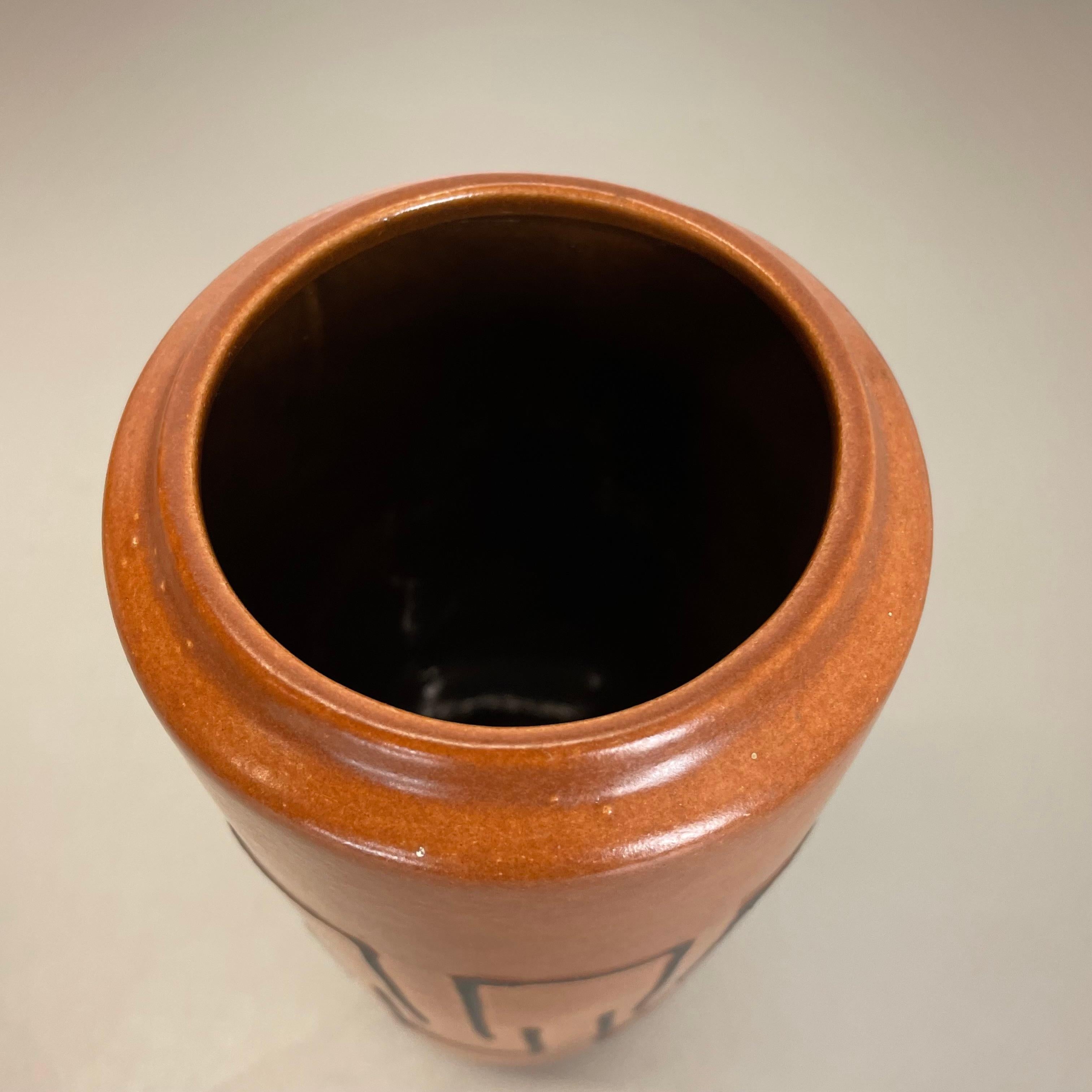 Extraordinaire vase en poterie de lave grasse « Abstract Line » Scheurich, Allemagne  1970 en vente 3