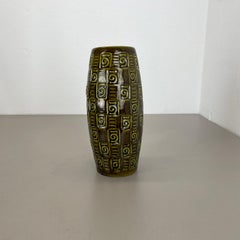 Außergewöhnliche „Abstrakte Linie“ Röhrenkeramik Fat Lava Vase Scheurich Deutschland  1970