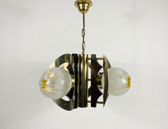 Extraordinary Aluminium and Murano Glass Ceiling Light by Mazegga, 1970s, Italy