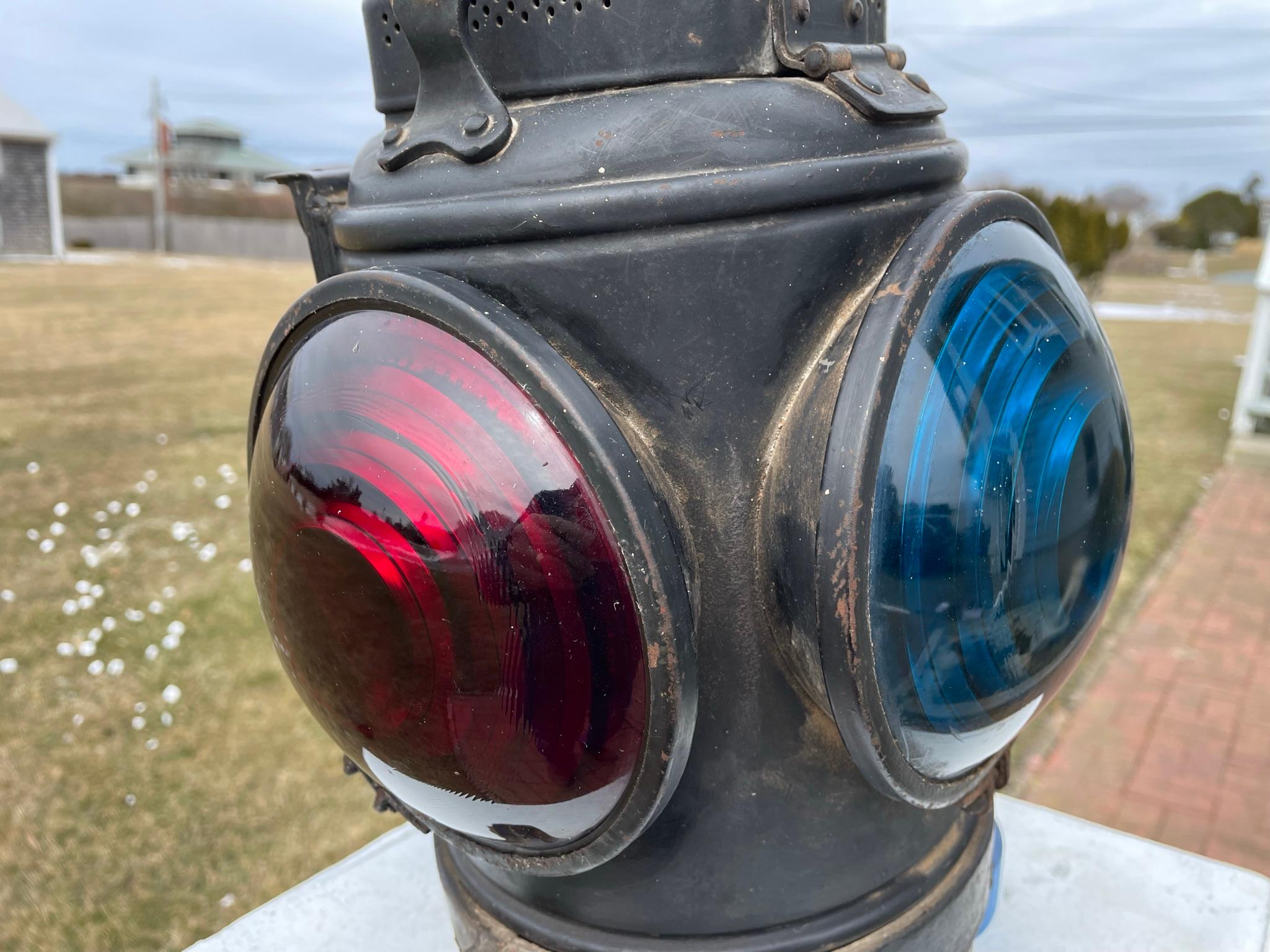 Iron Extraordinary American Adlake Railroad Signal Lighting Lantern