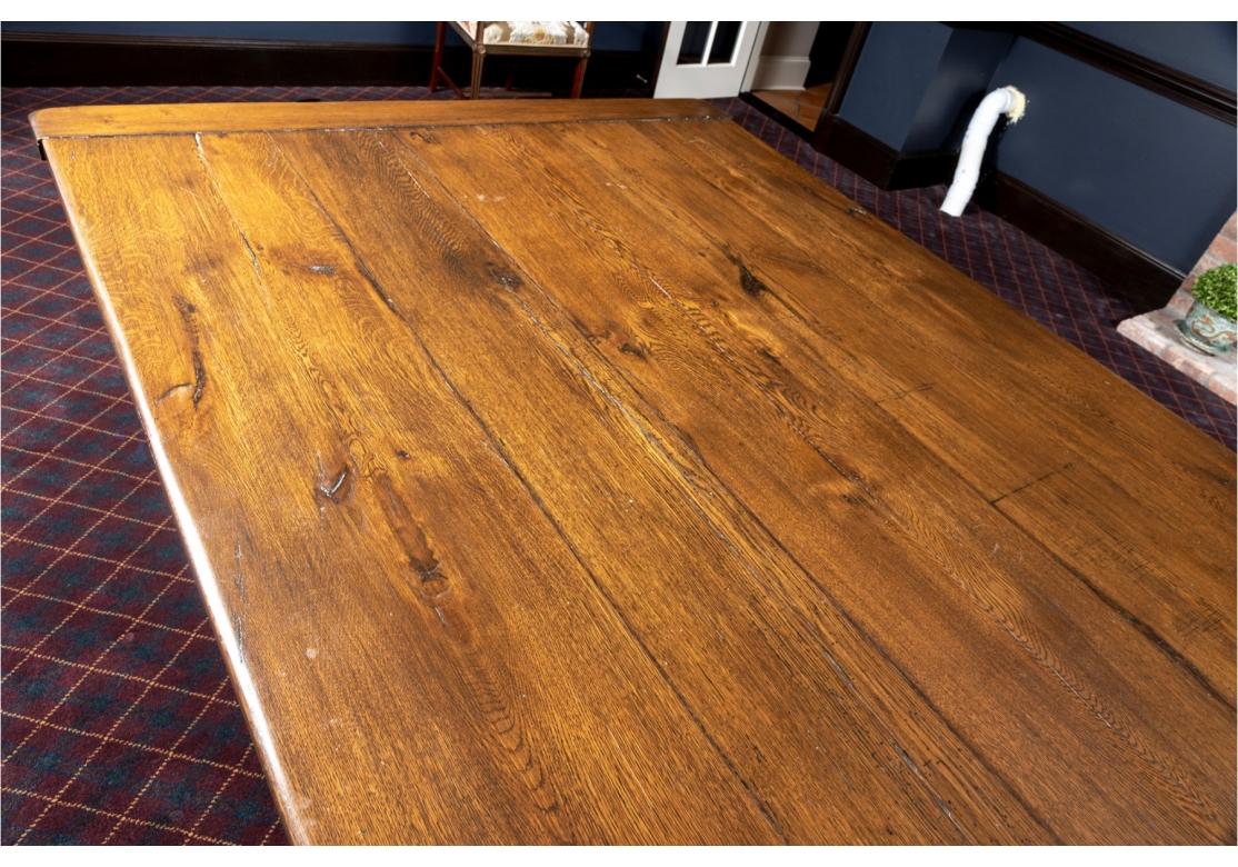 Extraordinary And Massive Oak Plank Harvest Table  For Sale 5