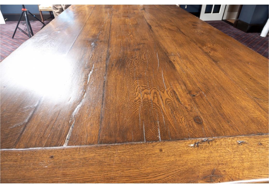 Extraordinary And Massive Oak Plank Harvest Table  For Sale 6