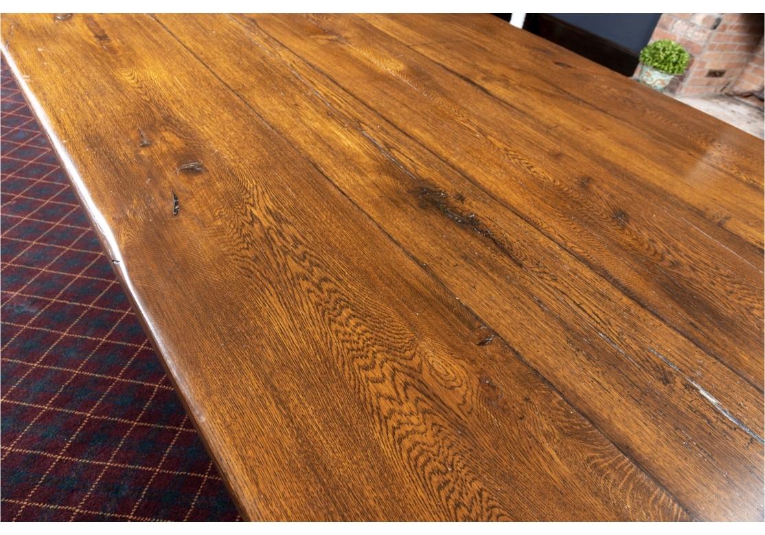Extraordinary And Massive Oak Plank Harvest Table  For Sale 7