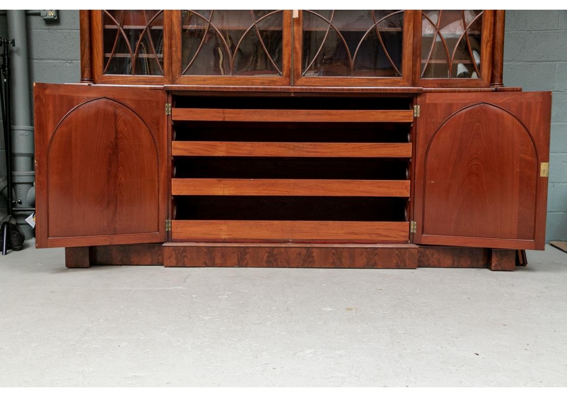 Extraordinary And Monumental Antique Mahogany Bookcase Breakfront For Sale 5
