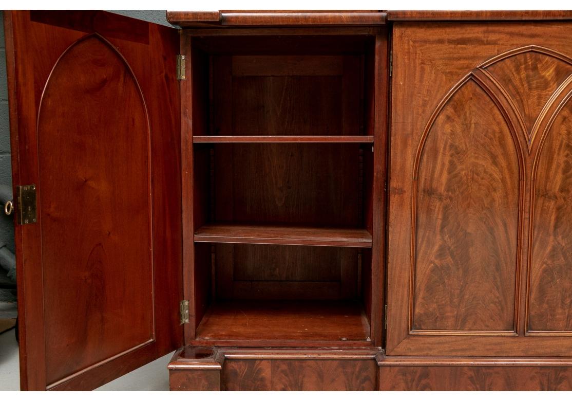 Extraordinary And Monumental Antique Mahogany Bookcase Breakfront For Sale 11