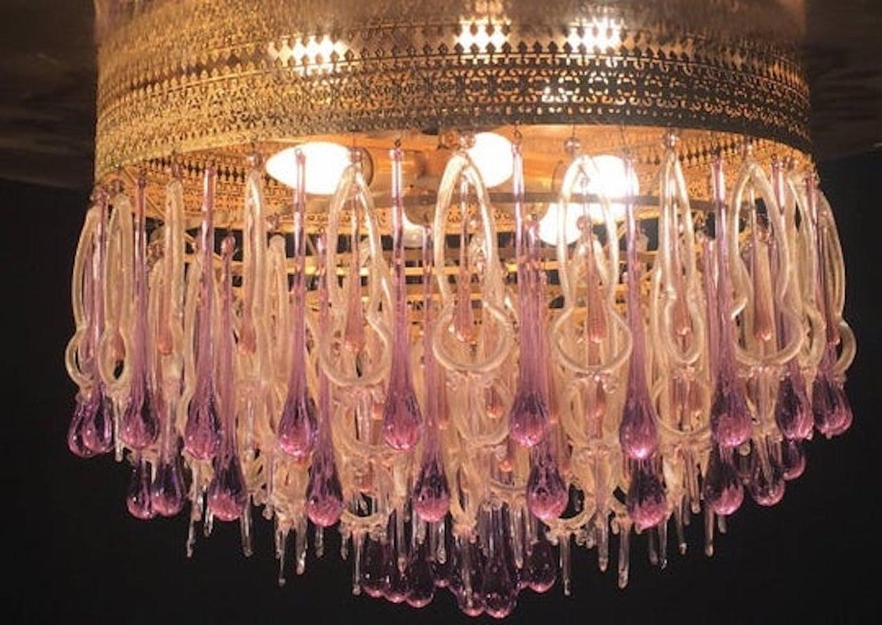 Extraordinary and Rare Chandelier Attributed to Barovier & Toso, 1960s For Sale 4