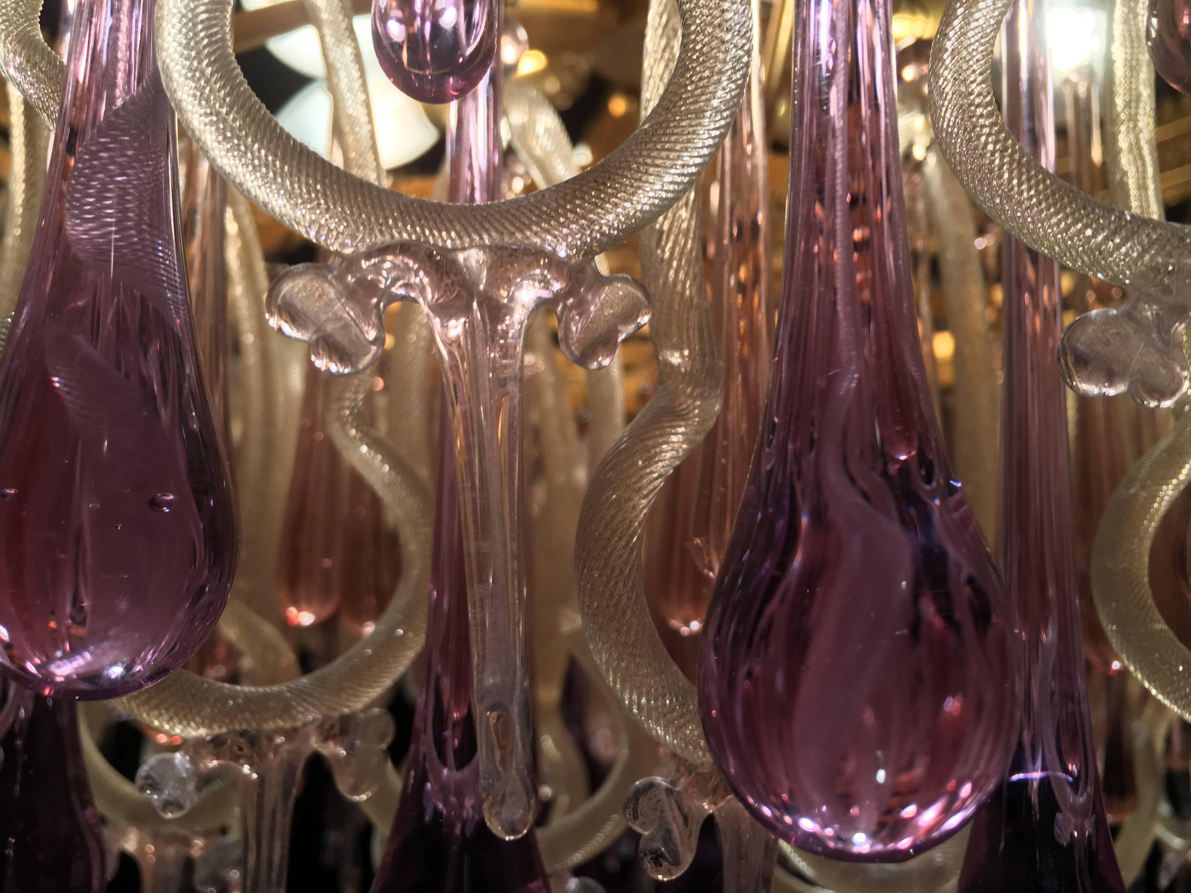 Extraordinary and Rare Chandelier Attributed to Barovier & Toso, 1960s For Sale 2