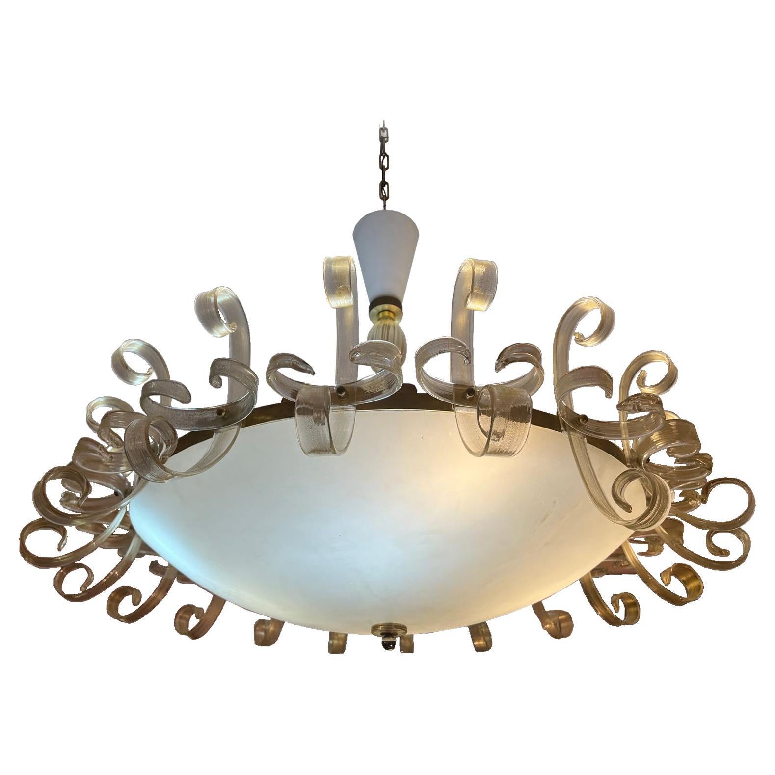 Extraordinary and unique Murano chandelier, 1950s