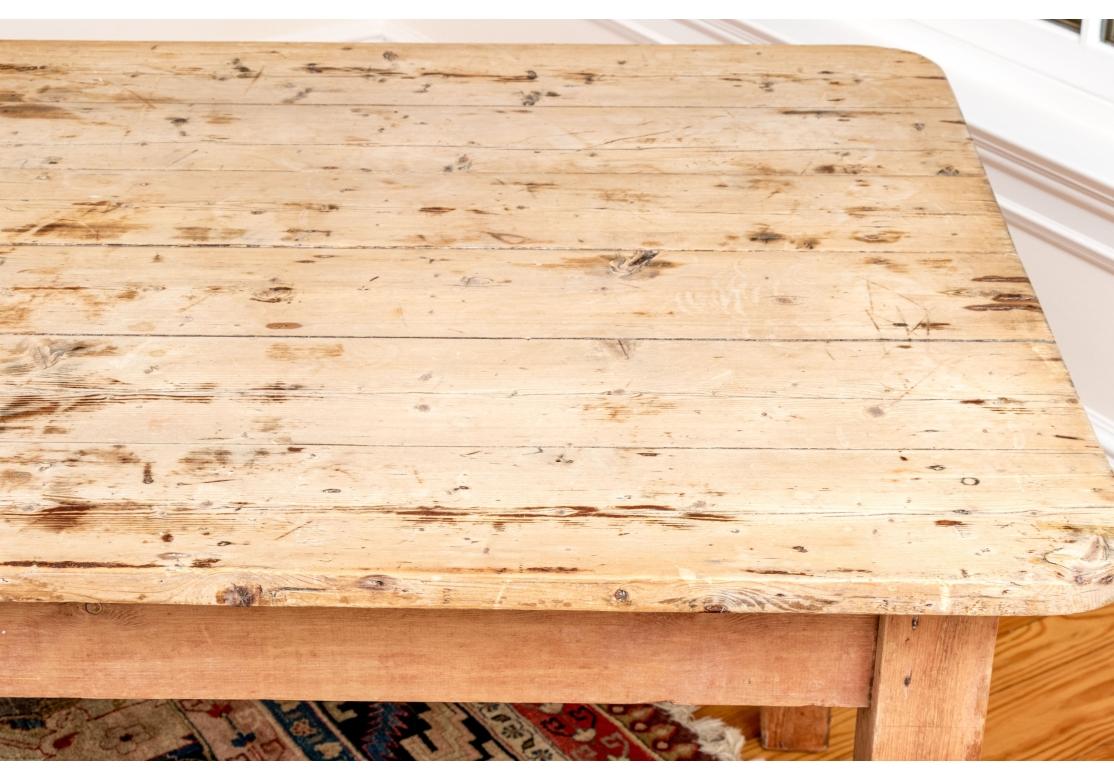 Rustic Extraordinary Antique English  10' Pine Farm Table For Sale