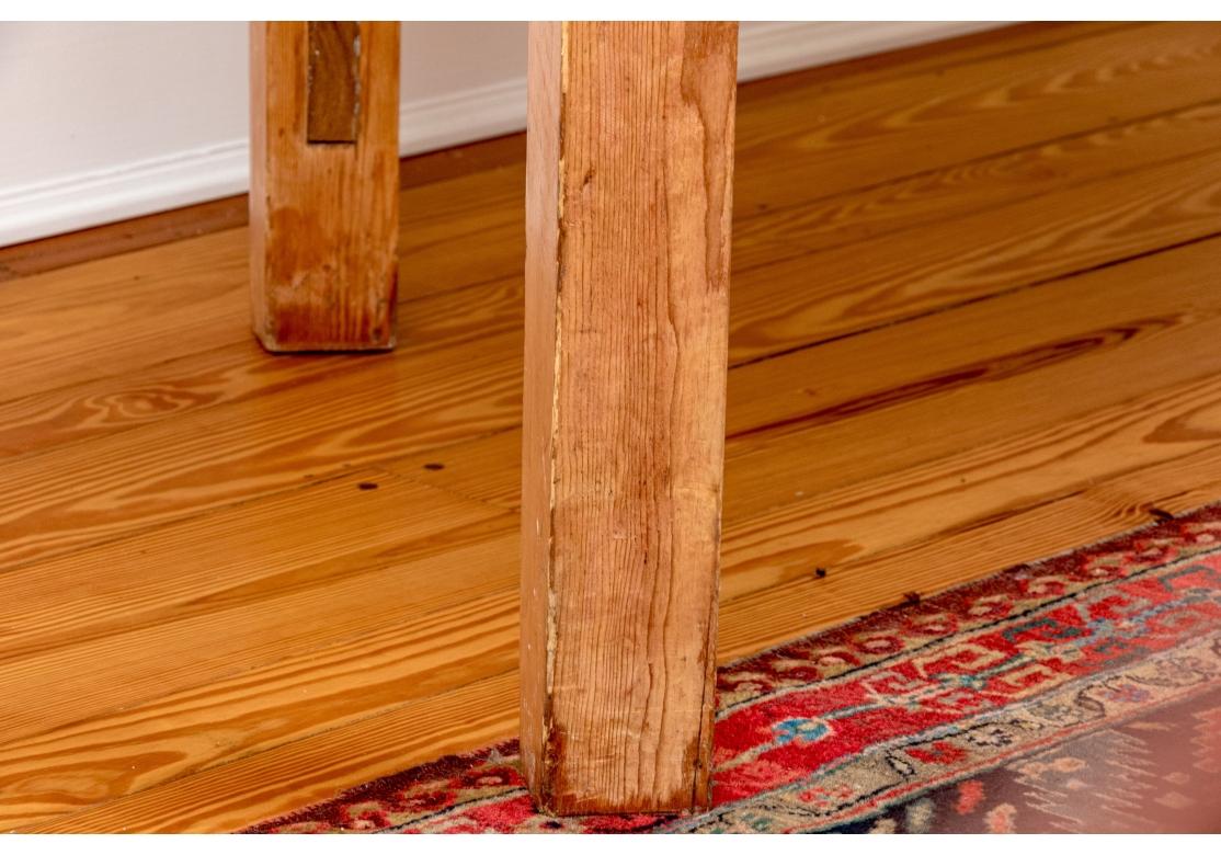 Extraordinary Antique English  10' Pine Farm Table In Distressed Condition For Sale In Bridgeport, CT