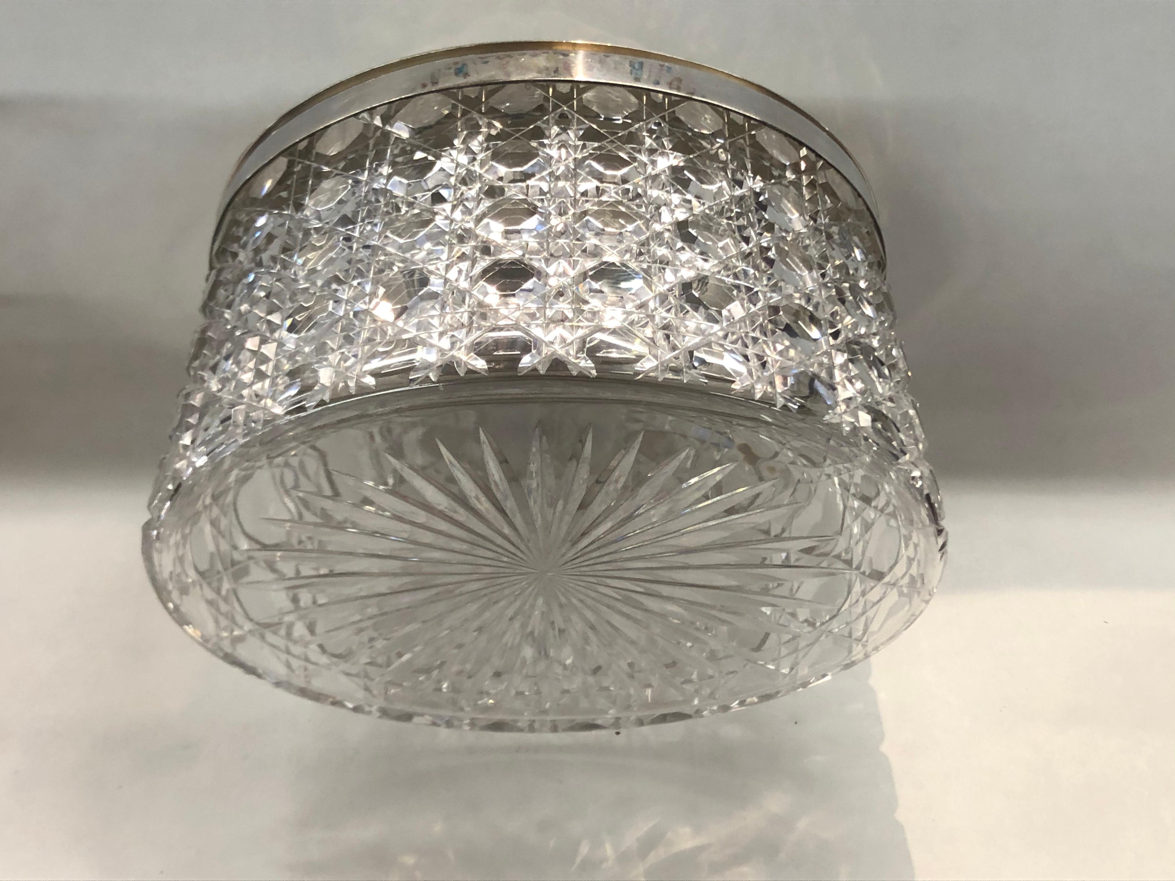 Extraordinary Antique English Sheffield Silverplate & Cut Glass Oval Biscuit Box 2