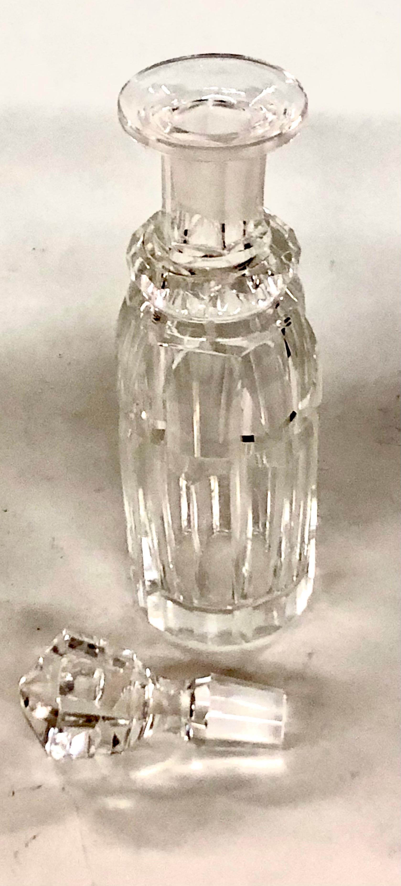 Extraordinary Antique English Sterling Geo. Style Cut Glass 7-Bottle Cruet Set For Sale 5